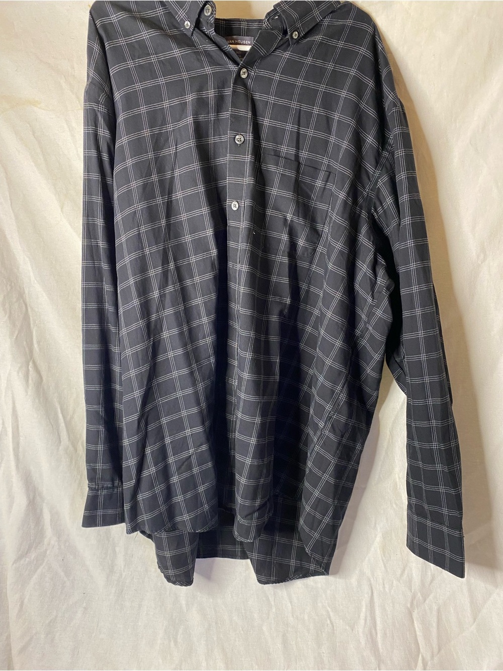 Van Heusen Black Plaid Button-Down Shirt